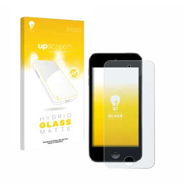 Front side of a product packaging with the brand logo upscreen. Next to it is the device Apple iPod Touch (7th. Gen.) shown wi