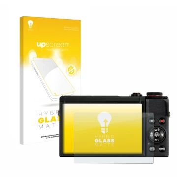 Front side of a product packaging with the brand logo upscreen. Next to it is the device Canon PowerShot G7 X Mark III shown w