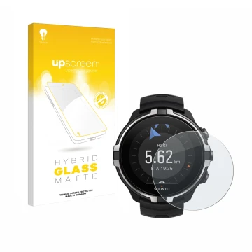 Front side of a product packaging with the brand logo upscreen. Next to it is the device Suunto Spartan Sport Wrist HR Baro St