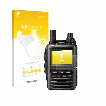 Front side of a product packaging with the brand logo upscreen. Next to it is the device Yaesu FT-3D shown with the correspond