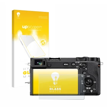 Front side of a product packaging with the brand logo upscreen. Next to it is the device Sony Alpha 6600 shown with the corres