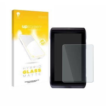 Front side of a product packaging with the brand logo upscreen. Next to it is the device Atomos Shogun 7 shown with the corres