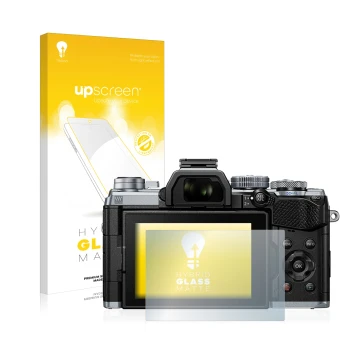 Front side of a product packaging with the brand logo upscreen. Next to it is the device Olympus OM-D E-M5 Mark III shown with