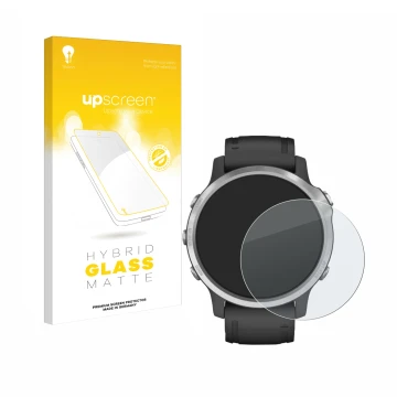 Front side of a product packaging with the brand logo upscreen. Next to it is the device Garmin Fenix 6S shown with the corres