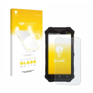 Front side of a product packaging with the brand logo upscreen. Next to it is the device SkyCaddie SX500 shown with the corres