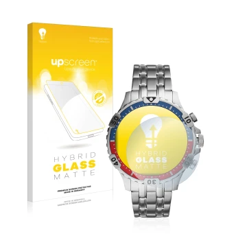 Front side of a product packaging with the brand logo upscreen. Next to it is the device Fossil Garrett HR (5. Gen) shown with