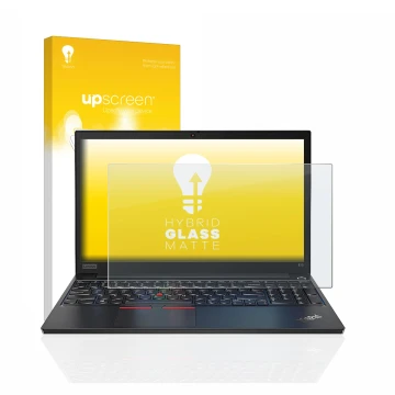 Front side of a product packaging with the brand logo upscreen. Next to it is the device Lenovo ThinkPad E14 Gen 2 shown with 