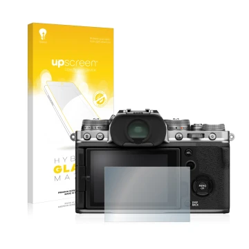 Front side of a product packaging with the brand logo upscreen. Next to it is the device Fujifilm X-T4 shown with the correspo