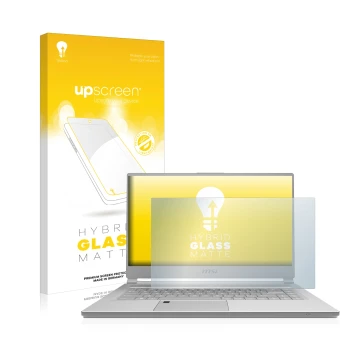 Front side of a product packaging with the brand logo upscreen. Next to it is the device MSI P65 8RE-207DC shown with the corr
