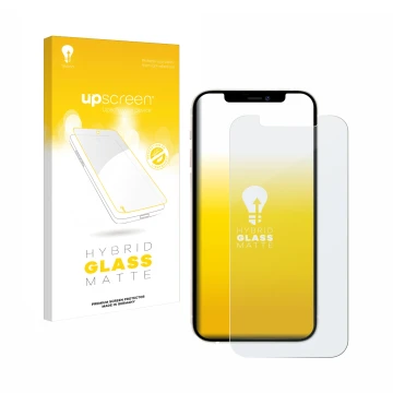 Front side of a product packaging with the brand logo upscreen. Next to it is the device Apple iPhone 12 Pro shown with the co