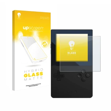 Front side of a product packaging with the brand logo upscreen. Next to it is the device Analogue Pocket shown with the corres