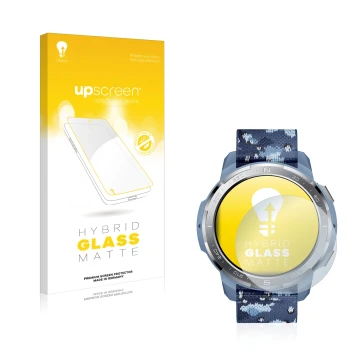 Front side of a product packaging with the brand logo upscreen. Next to it is the device Honor Watch GS Pro shown with the cor