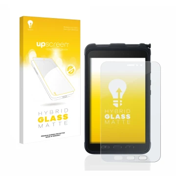 Front side of a product packaging with the brand logo upscreen. Next to it is the device Samsung Galaxy Tab Active 3 shown wit