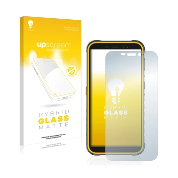 Front side of a product packaging with the brand logo upscreen. Next to it is the device Ulefone Armor X8 shown with the corre