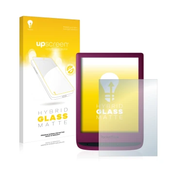 Front side of a product packaging with the brand logo upscreen. Next to it is the device PocketBook Touch Lux 5 shown with the