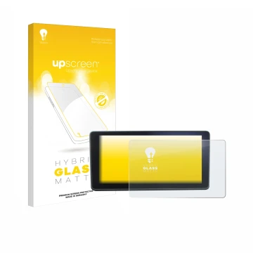 Front side of a product packaging with the brand logo upscreen. Next to it is the device Audi A4 B9 2017 MMI Navigation plus M