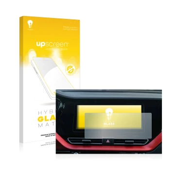 Front side of a product packaging with the brand logo upscreen. Next to it is the device Kia E-Niro 2020 Infotainment System s