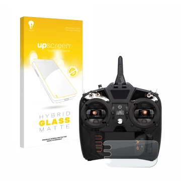 Front side of a product packaging with the brand logo upscreen. Next to it is the device Spektrum NX8 shown with the correspon