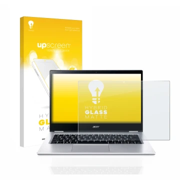 Front side of a product packaging with the brand logo upscreen. Next to it is the device Acer Spin 3 SP314-54N shown with the 