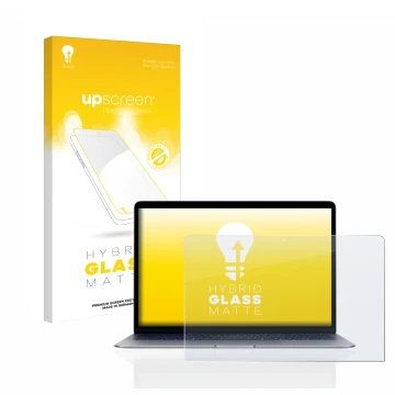 Front side of a product packaging with the brand logo upscreen. Next to it is the device Apple MacBook Air 13