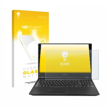 Front side of a product packaging with the brand logo upscreen. Next to it is the device Lenovo Legion 5Pi 15 shown with the c