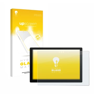 Front side of a product packaging with the brand logo upscreen. Next to it is the device Microsoft Surface Pro 7 Plus shown wi