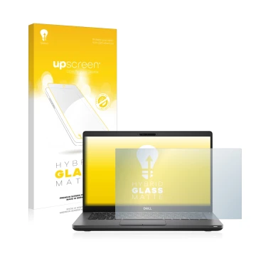 Front side of a product packaging with the brand logo upscreen. Next to it is the device Dell Latitude 5410 shown with the cor