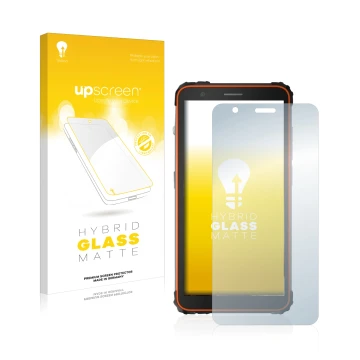 Front side of a product packaging with the brand logo upscreen. Next to it is the device Blackview BV6600 shown with the corre