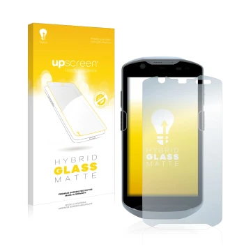 Front side of a product packaging with the brand logo upscreen. Next to it is the device Zebra TC52x shown with the correspond