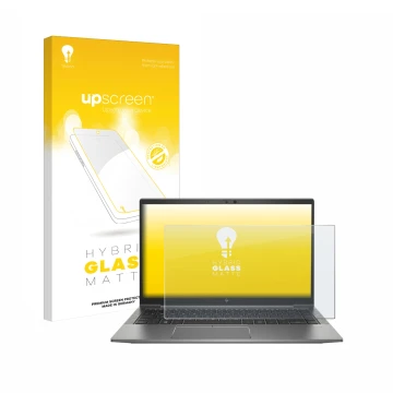 Front side of a product packaging with the brand logo upscreen. Next to it is the device HP ZBook Firefly 14 G8 shown with the
