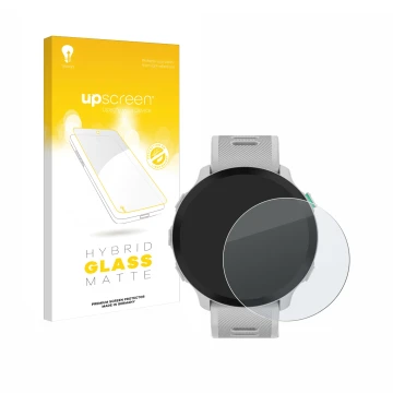 Front side of a product packaging with the brand logo upscreen. Next to it is the device Garmin Forerunner 55 shown with the c