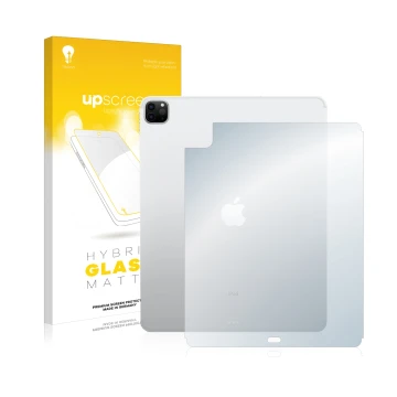 Front side of a product packaging with the brand logo upscreen. Next to it is the device Apple iPad 12.9