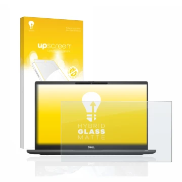 Front side of a product packaging with the brand logo upscreen. Next to it is the device Dell Latitude 7320 Non-Touch shown wi