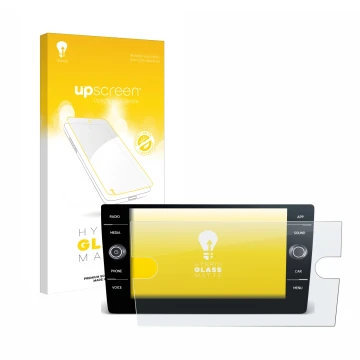 Front side of a product packaging with the brand logo upscreen. Next to it is the device Volkswagen T6 2021 Discover Media 8