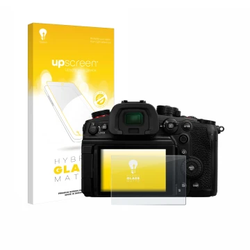 Front side of a product packaging with the brand logo upscreen. Next to it is the device Panasonic Lumix DC-GH6 shown with the