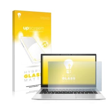 Front side of a product packaging with the brand logo upscreen. Next to it is the device HP EliteBook 840 G7 shown with the co