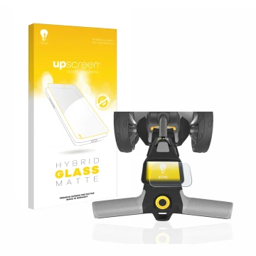 Front side of a product packaging with the brand logo upscreen. Next to it is the device PowaKaddy CT6 shown with the correspo