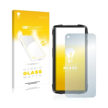 Front side of a product packaging with the brand logo upscreen. Next to it is the device Cubot King Kong 7 shown with the corr