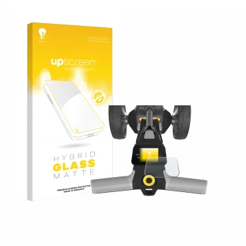 Front side of a product packaging with the brand logo upscreen. Next to it is the device PowaKaddy CT6 GPS shown with the corr