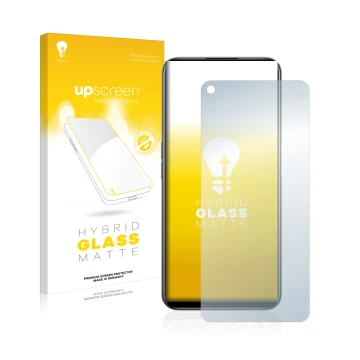 Front side of a product packaging with the brand logo upscreen. Next to it is the device realme 8i shown with the correspondin
