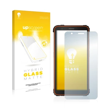 Front side of a product packaging with the brand logo upscreen. Next to it is the device Blackview BV6600E shown with the corr