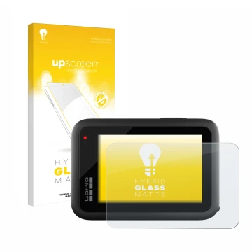 Front side of a product packaging with the brand logo upscreen. Next to it is the device GoPro Hero 10 Black shown with the co