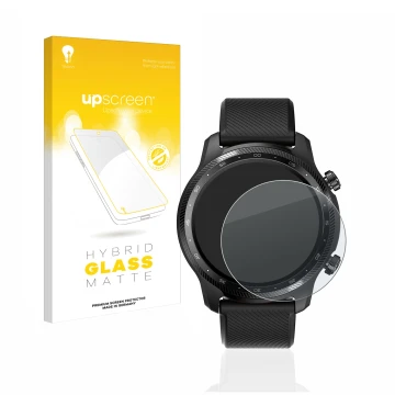 Front side of a product packaging with the brand logo upscreen. Next to it is the device Mobvoi Ticwatch Pro 3 Ultra GPS shown