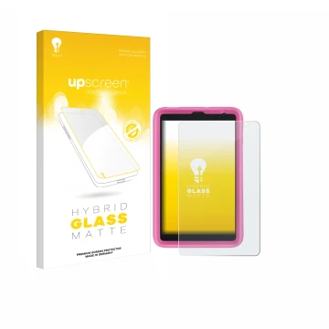 Front side of a product packaging with the brand logo upscreen. Next to it is the device Blackview Tab 6 Kids shown with the c
