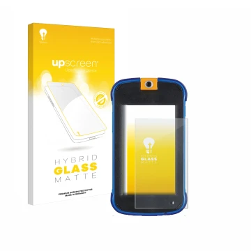 Front side of a product packaging with the brand logo upscreen. Next to it is the device Vtech Kidicom Max 3.0 shown with the 