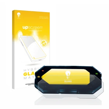 Front side of a product packaging with the brand logo upscreen. Next to it is the device Yamaha MT-07 2021 shown with the corr