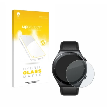 Front side of a product packaging with the brand logo upscreen. Next to it is the device Xiaomi Watch S1 shown with the corres