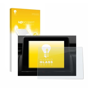 Front side of a product packaging with the brand logo upscreen. Next to it is the device Renault Captur Easy Link 7