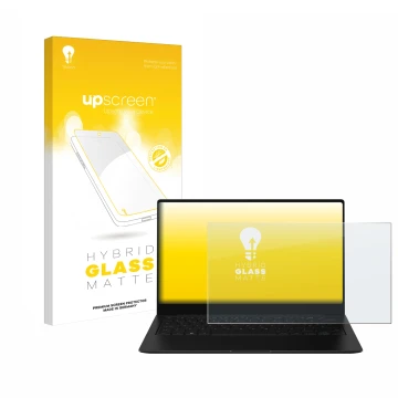 Front side of a product packaging with the brand logo upscreen. Next to it is the device Samsung Galaxy Book2 Pro 13.3