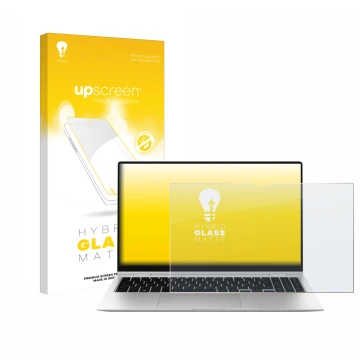 Front side of a product packaging with the brand logo upscreen. Next to it is the device Samsung Galaxy Book2 Pro 360 15.6